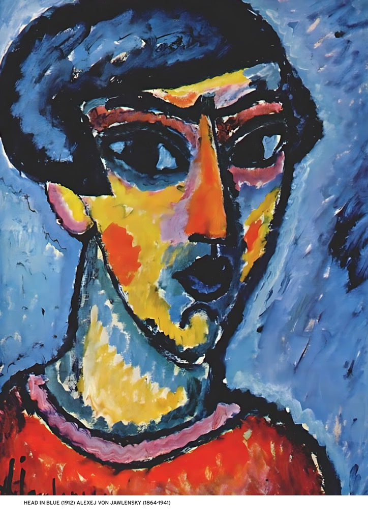 Head in blue