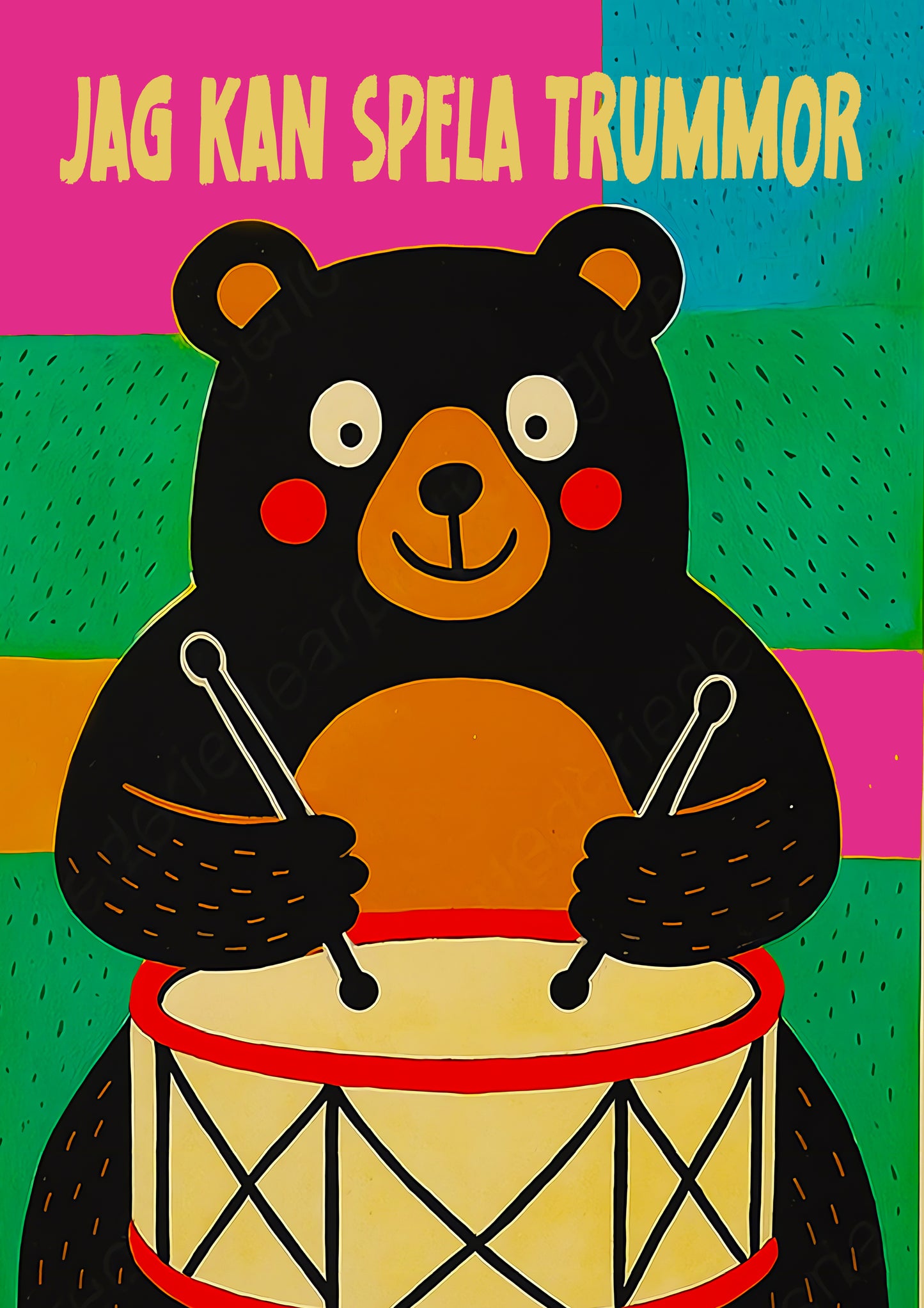 I can play the drums.