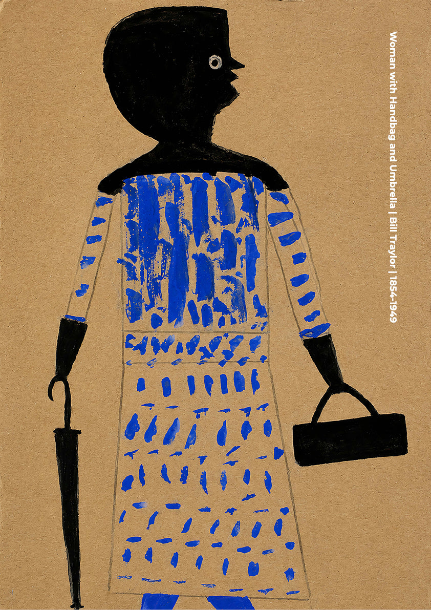 Woman with Handbag and Umbrella