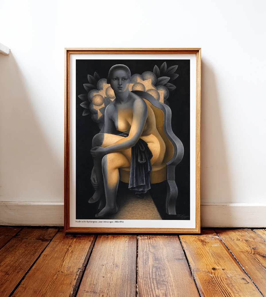 Nude with Hydrangeas