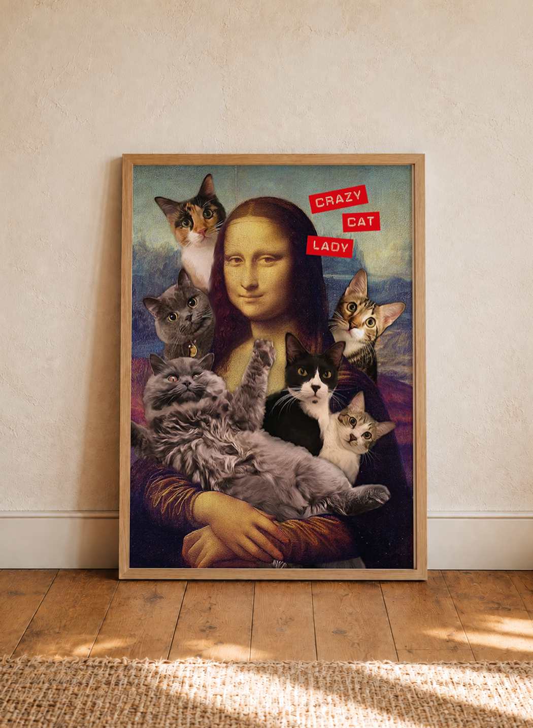 Crazy Cat Lady Mona Lisa