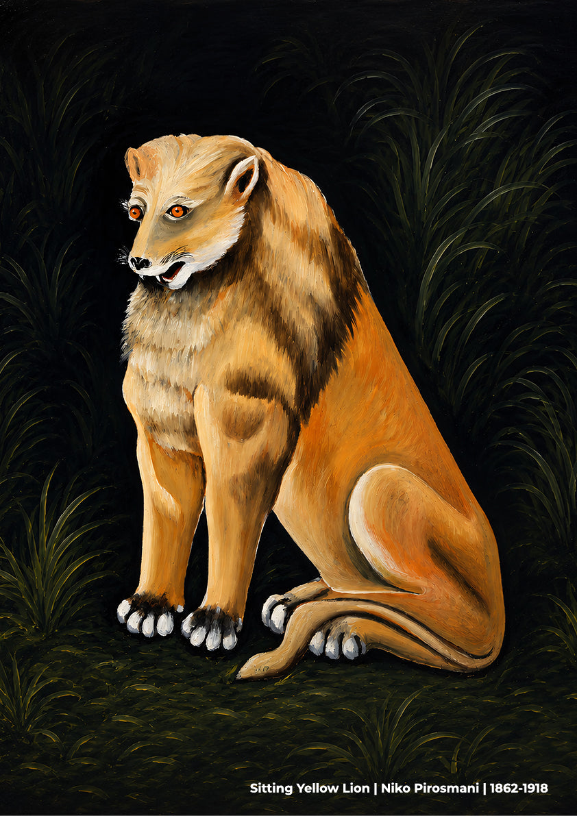 Sitting Yellow Lion