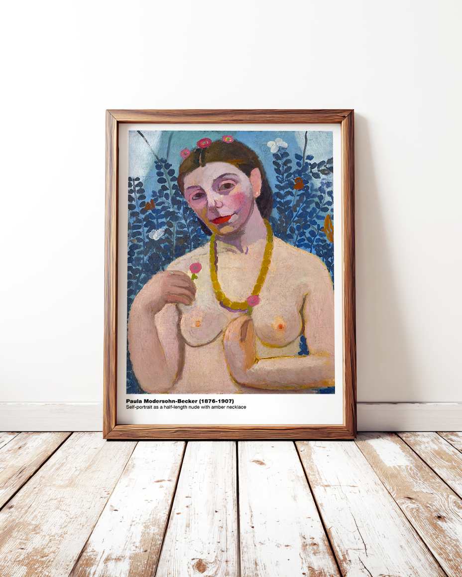 Self-portrait as a half-length nude with amber necklace