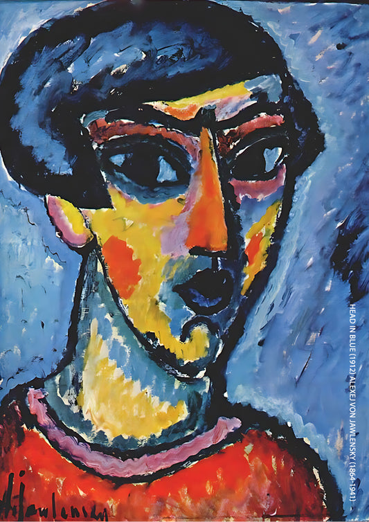 Head in blue