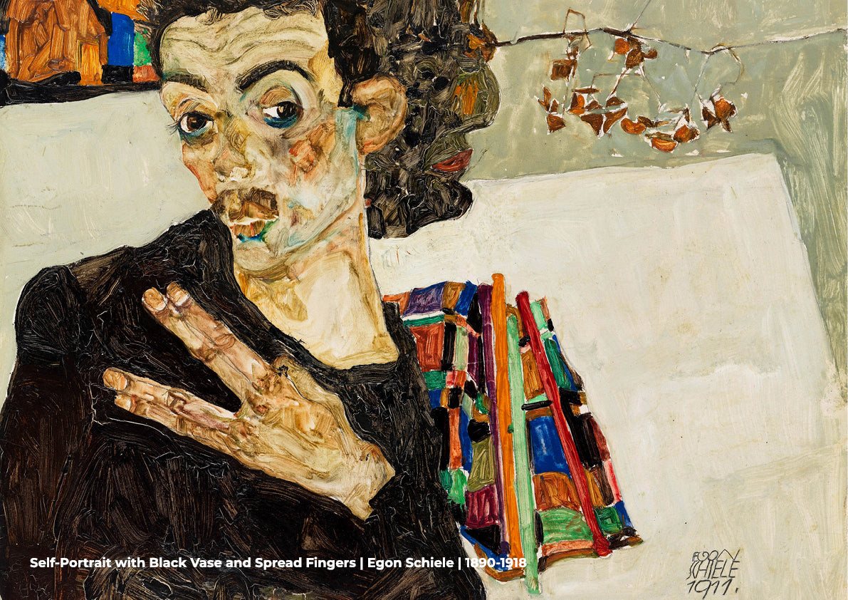 Self-Portrait with Black Vase and Spread Fingers