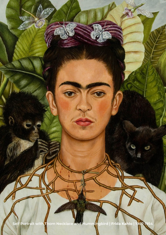Self Portrait with Thorn Necklace and Hummingbird