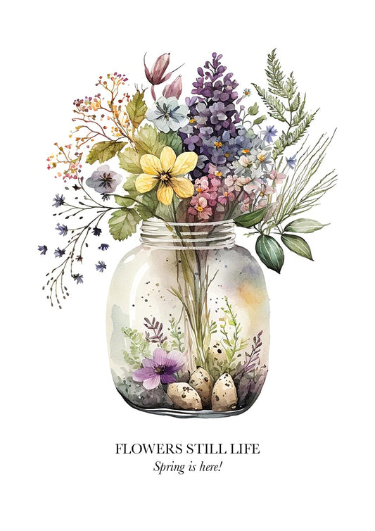 Blommor i en glasburk