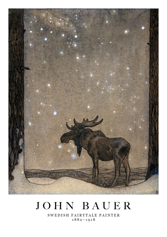Moose in snowfall
