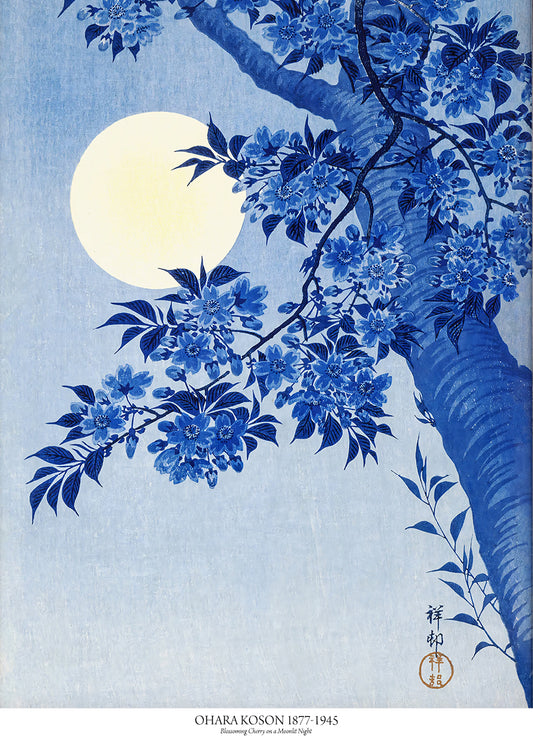 Blossoming Cherry on a Moonlit Night