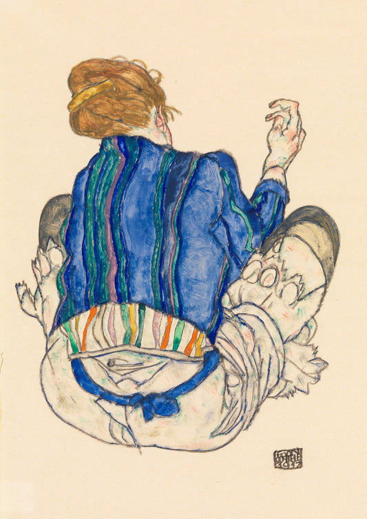 Seated woman back view