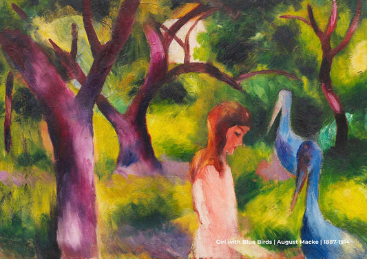Girl with Blue Birds