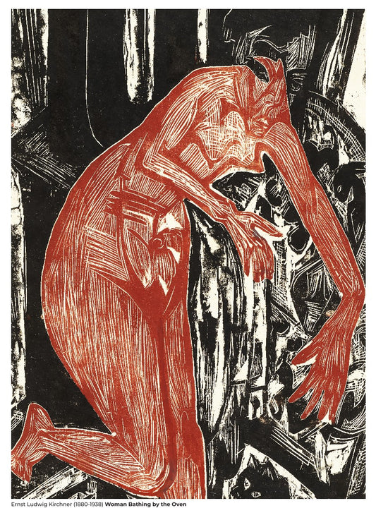 Woman Bathing by the Oven