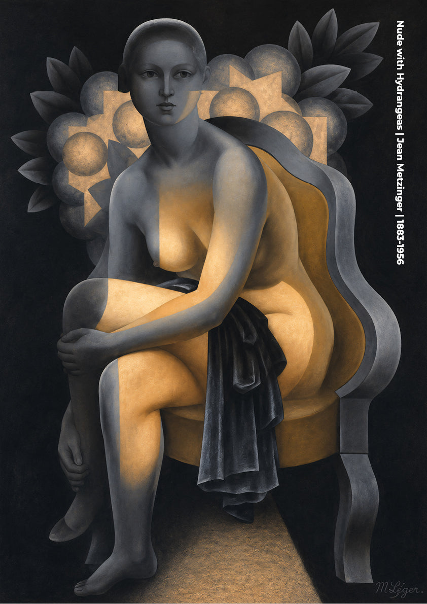 Nude with Hydrangeas