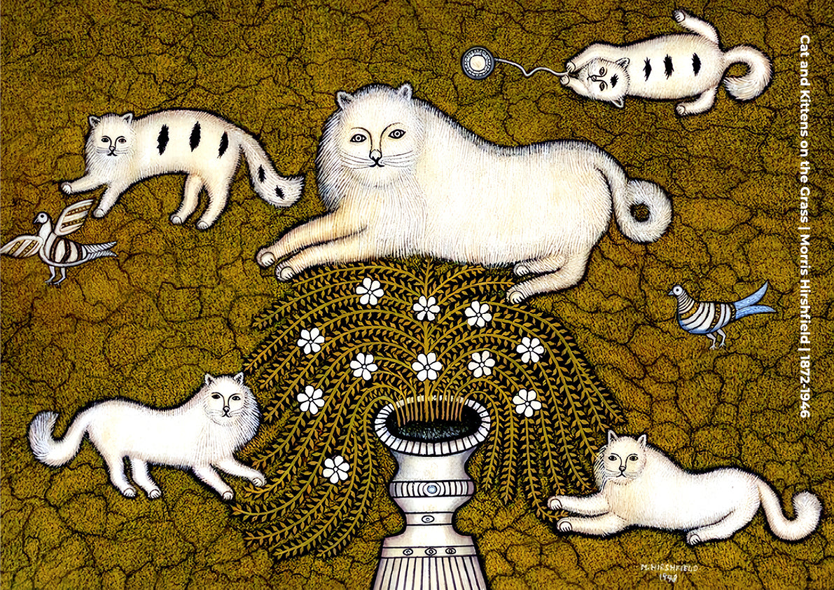 Cat and Kittens on the Grass