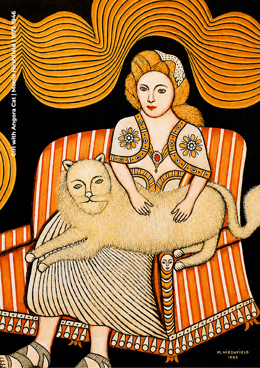 Girl with Angora Cat
