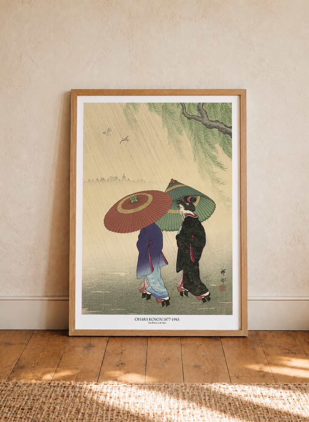 Two women in the rain