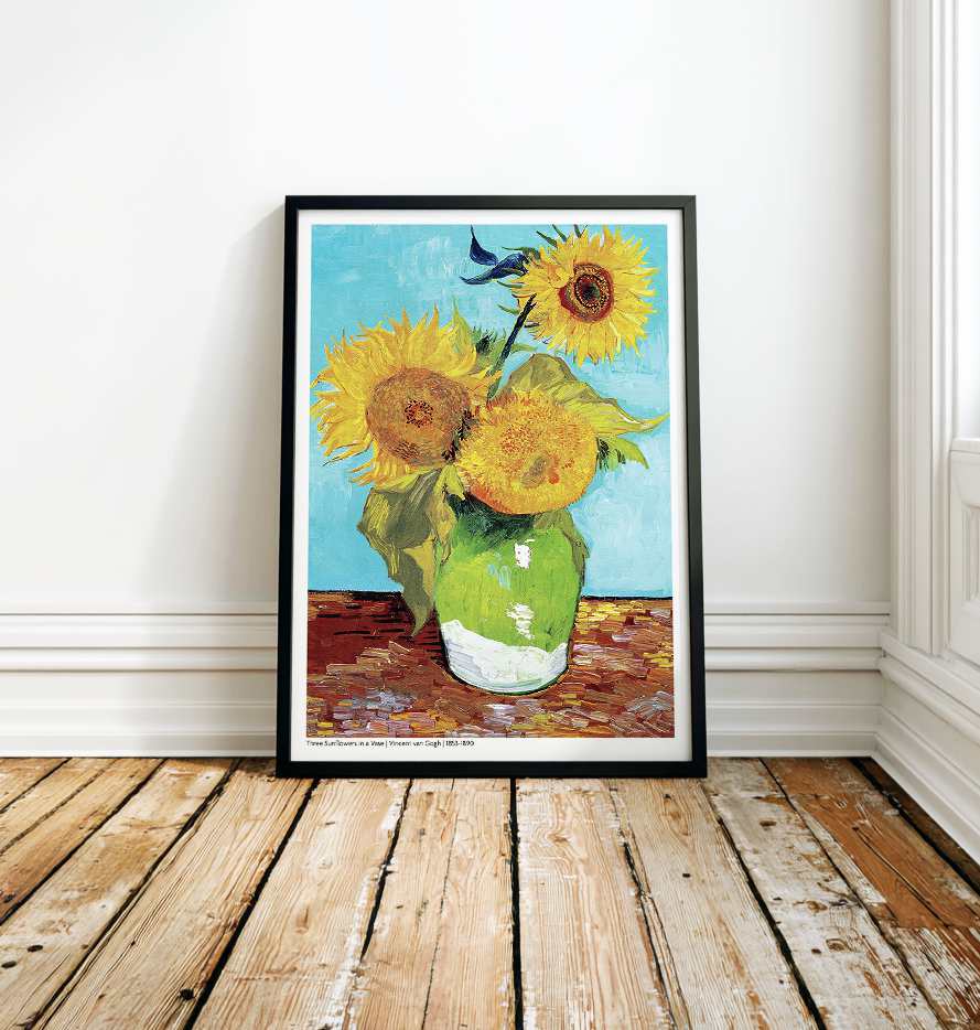 Three Sunflowers in a Vase