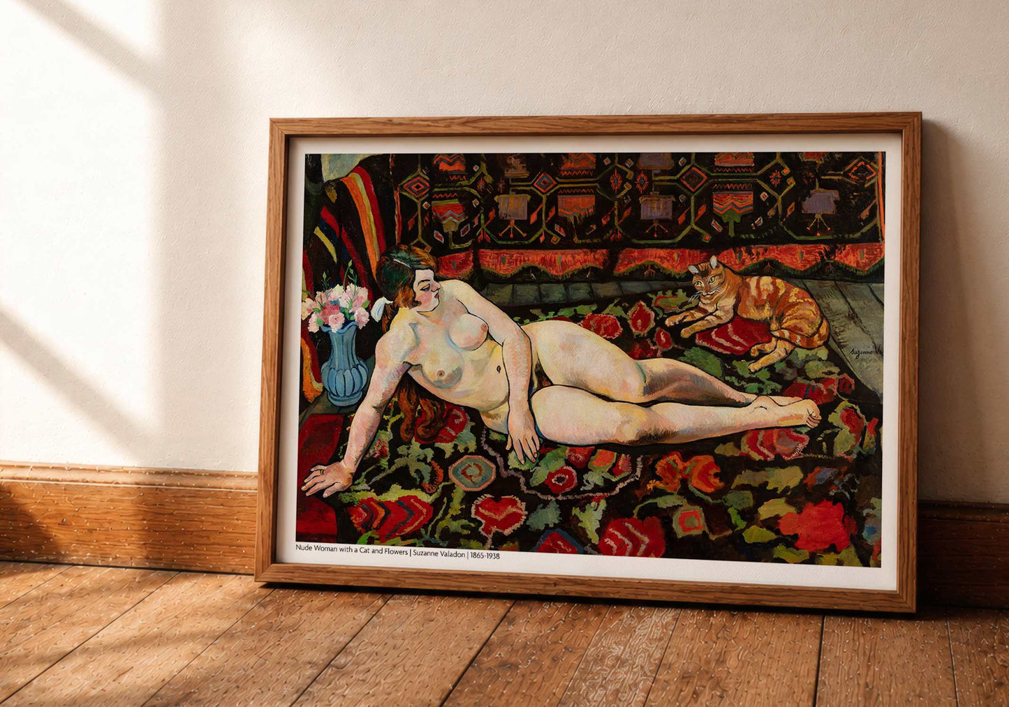 Nude Woman with a Cat and Flowers