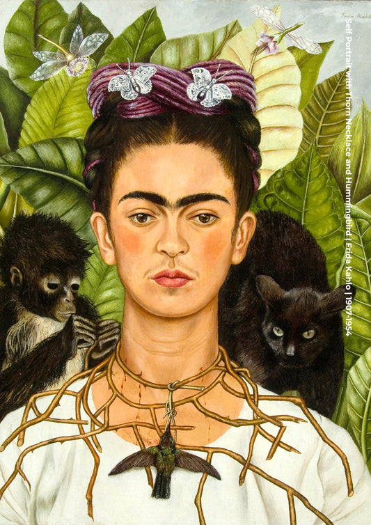 Self Portrait with Thorn Necklace and Hummingbird