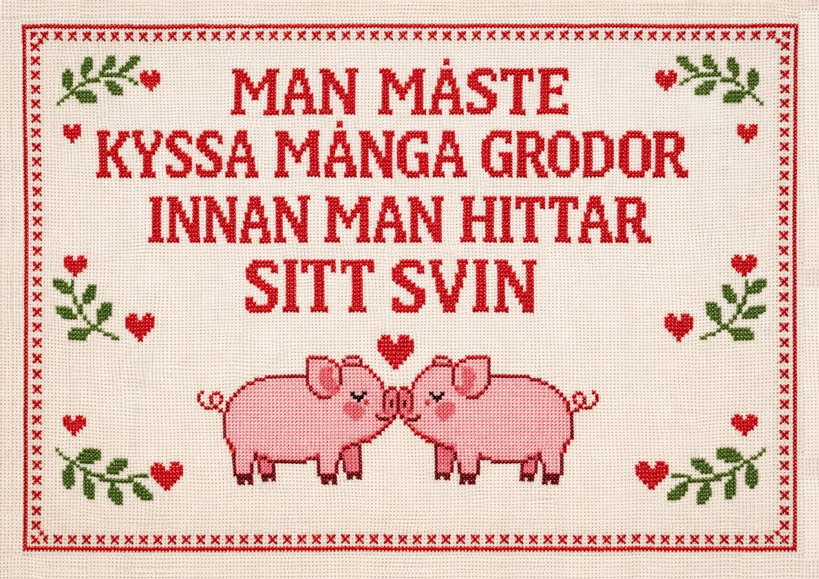MAN MÅSTE KYSSA MÅNGA GRODOR