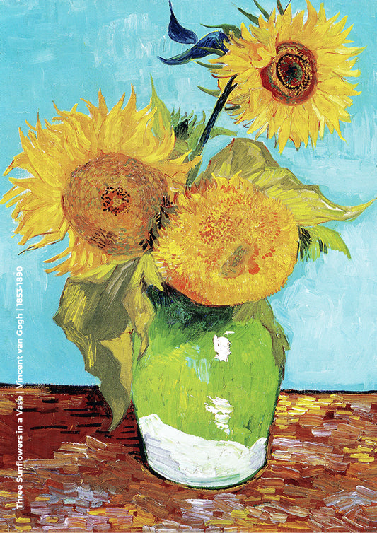 Three Sunflowers in a Vase
