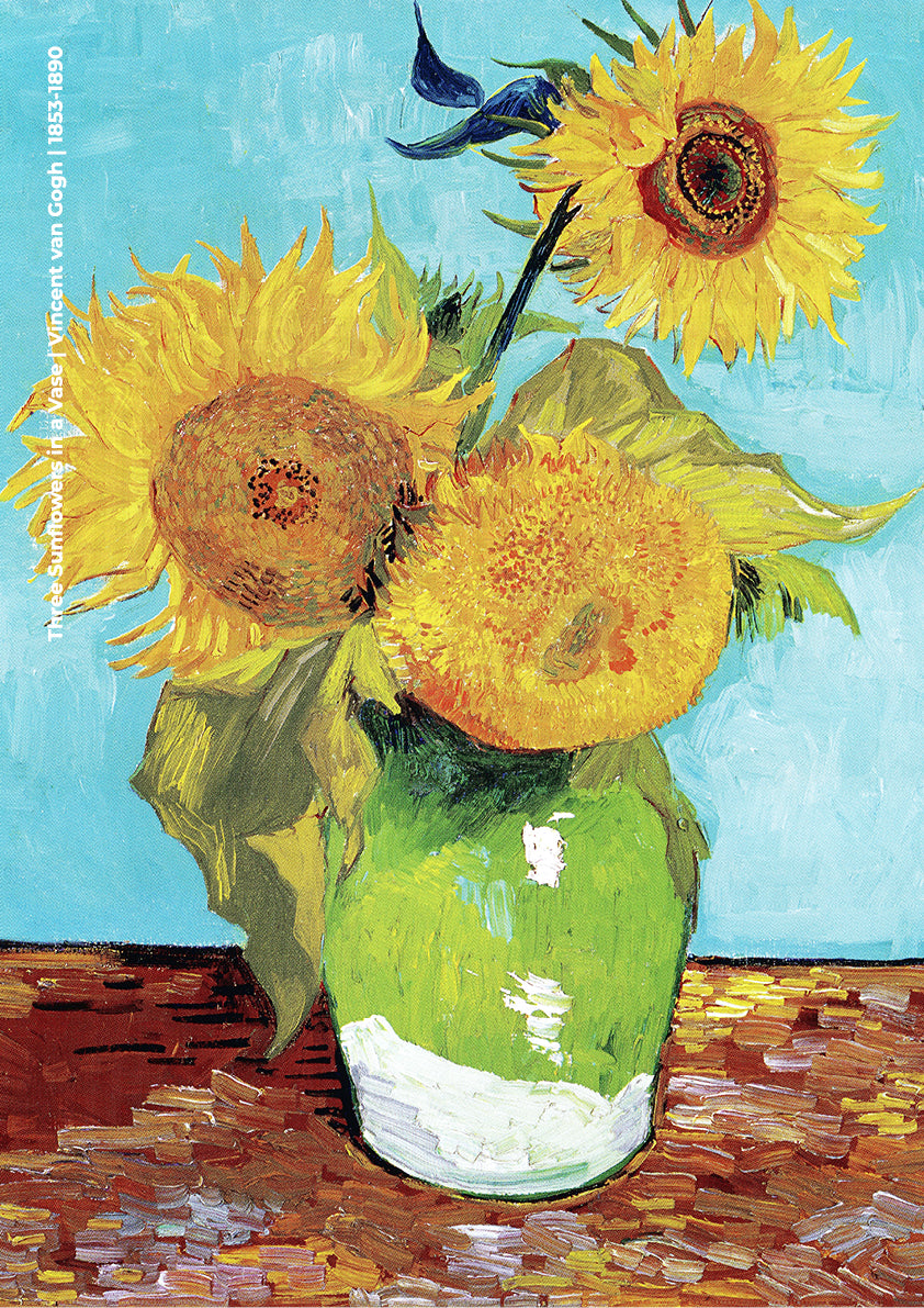 Three Sunflowers in a Vase